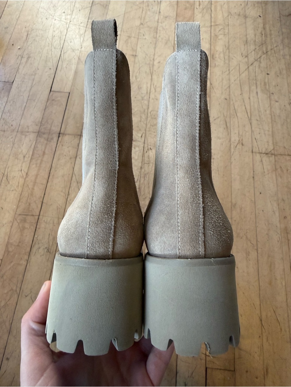 FREDA SALVADOR Brooke Rain Resistant Mink Suede Boot Lug Sole Pull On Ankle US 7 - Picture 7 of 10